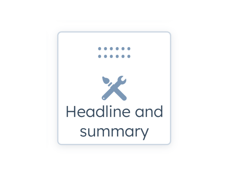 Headline and summary
