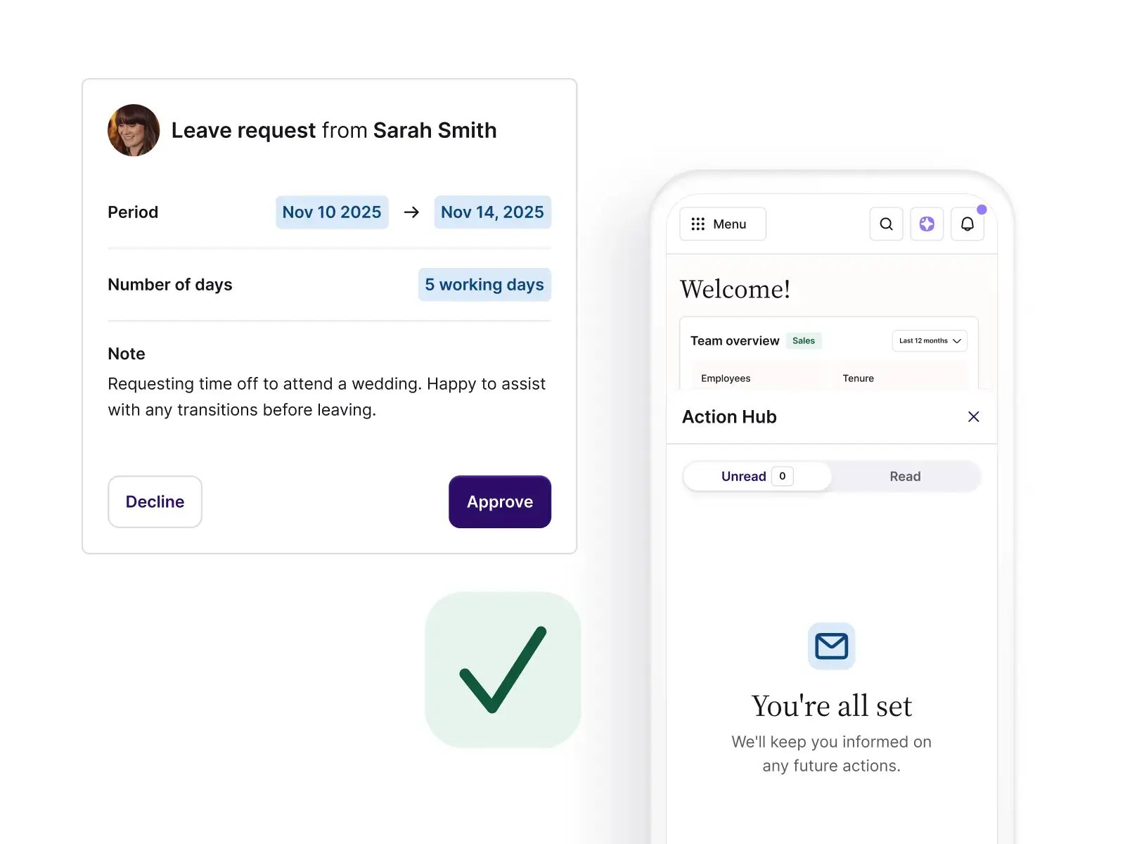Manager approvals - mobile