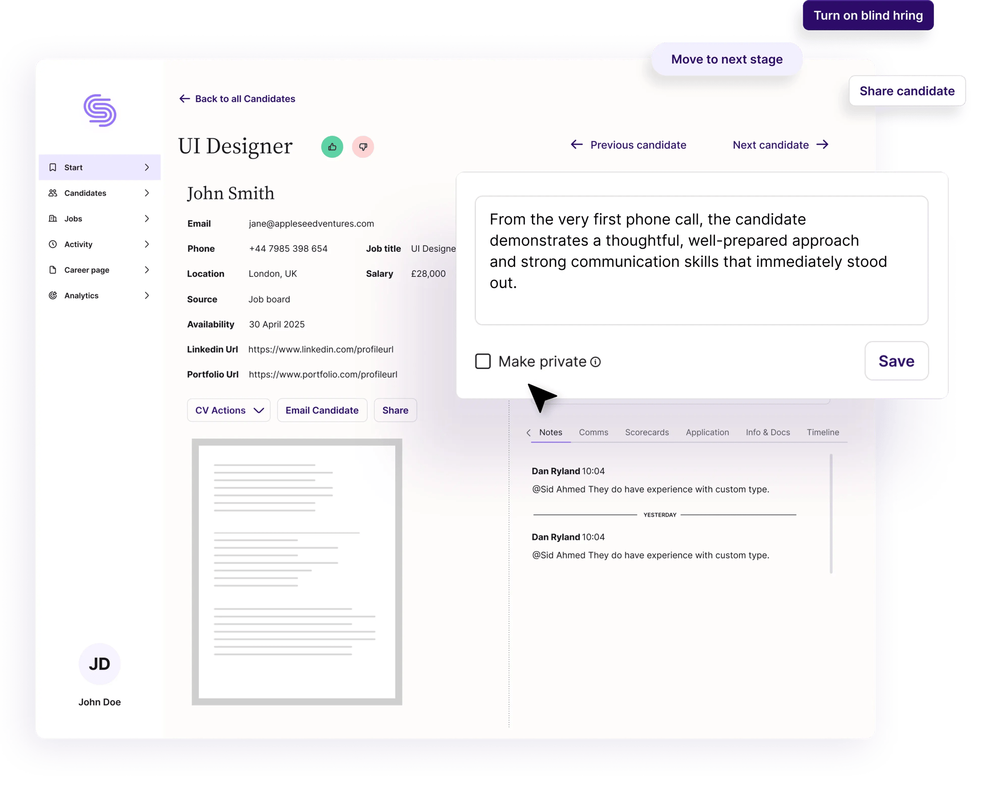 Reduce bias with blind hiring tools