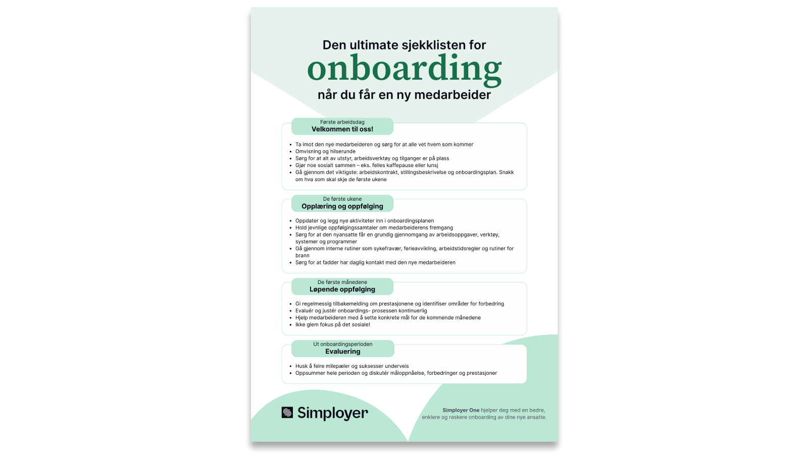 Onboarding sjekkliste
