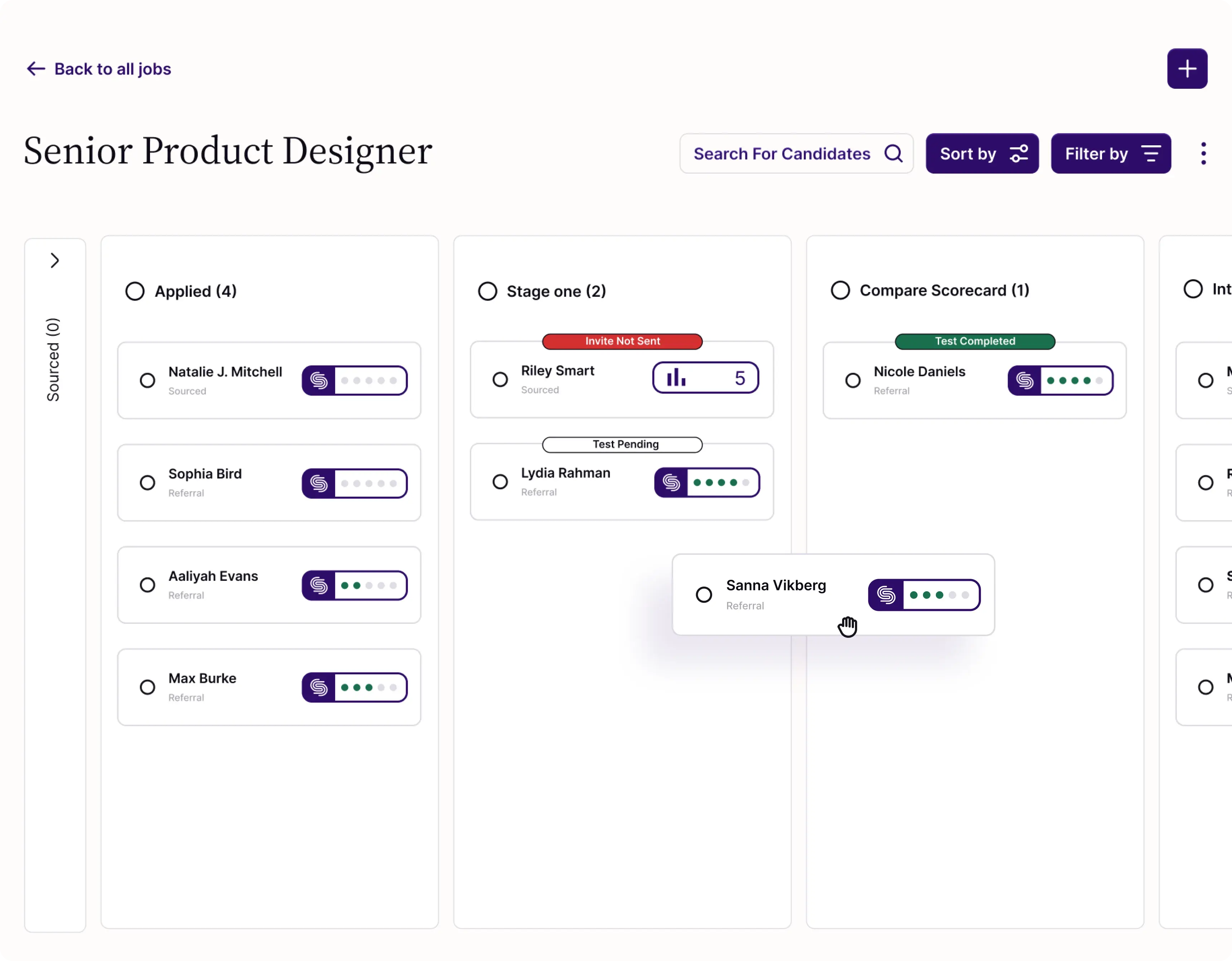 Recruitment Kanban Board In Simployer
